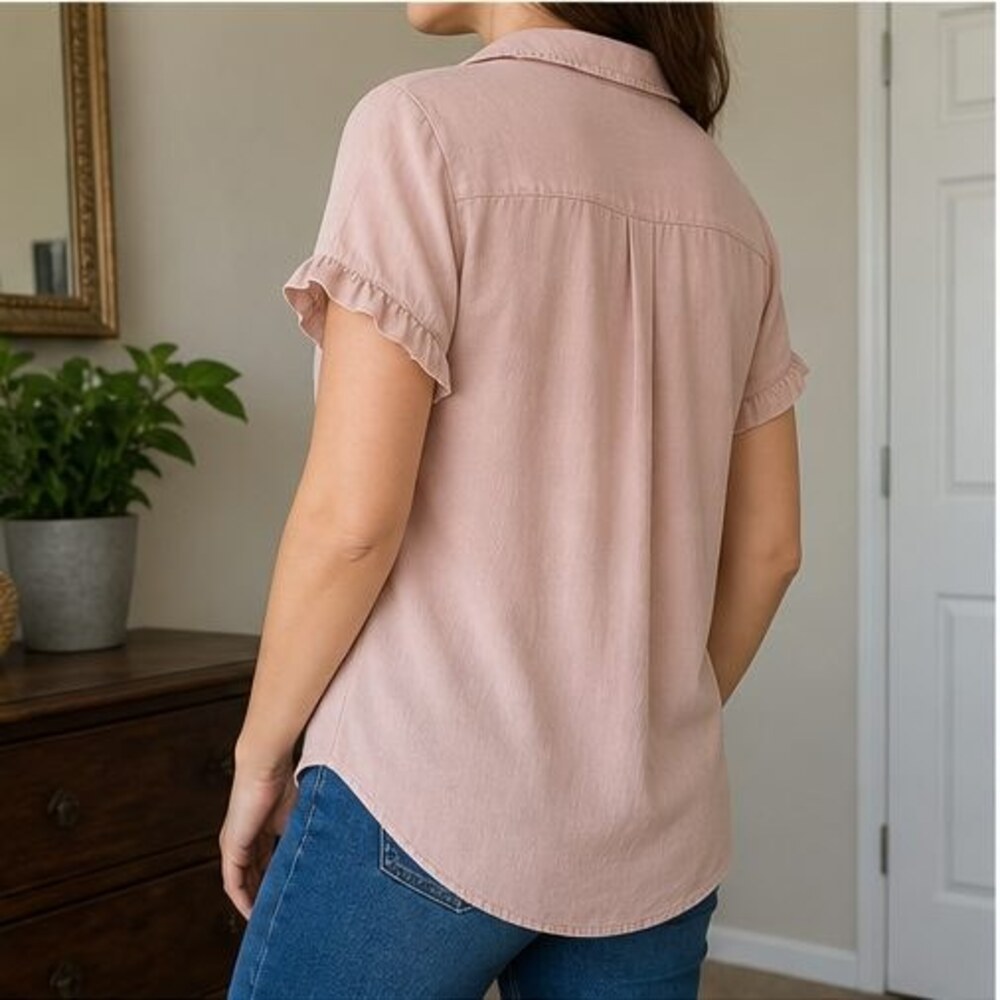 Blush Ruffle Blouse - Picture 3 of 6